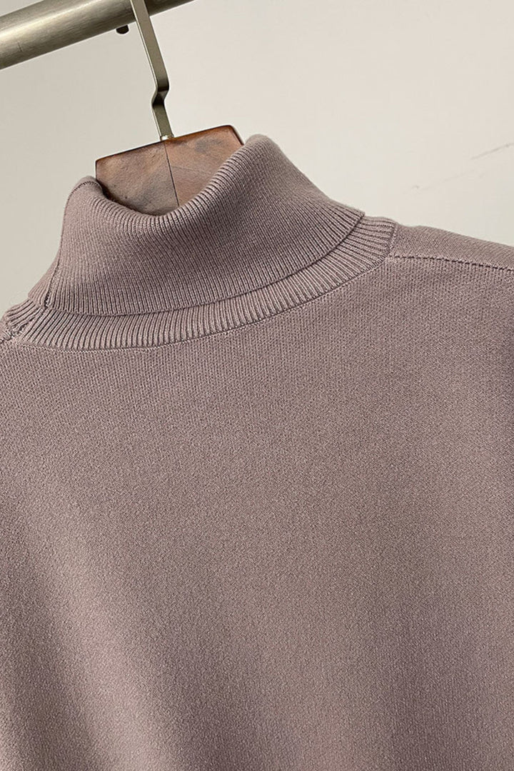 Ivy Real Fox Fur Turtleneck Knit Lounge Set