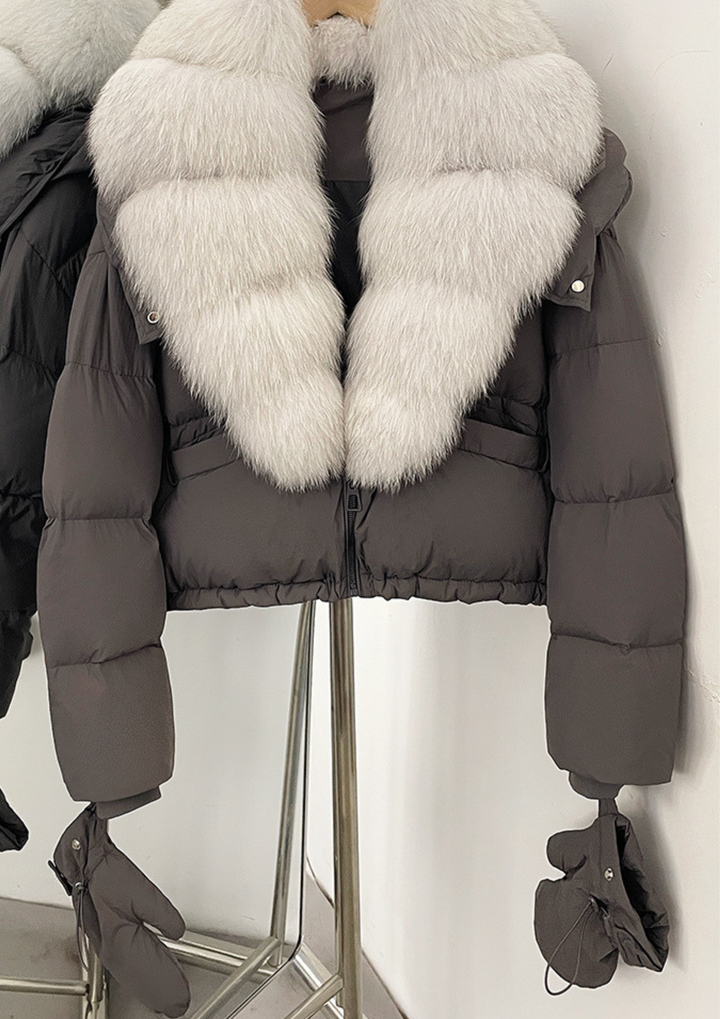 Luxe Fur Daily Jacket With Gloves