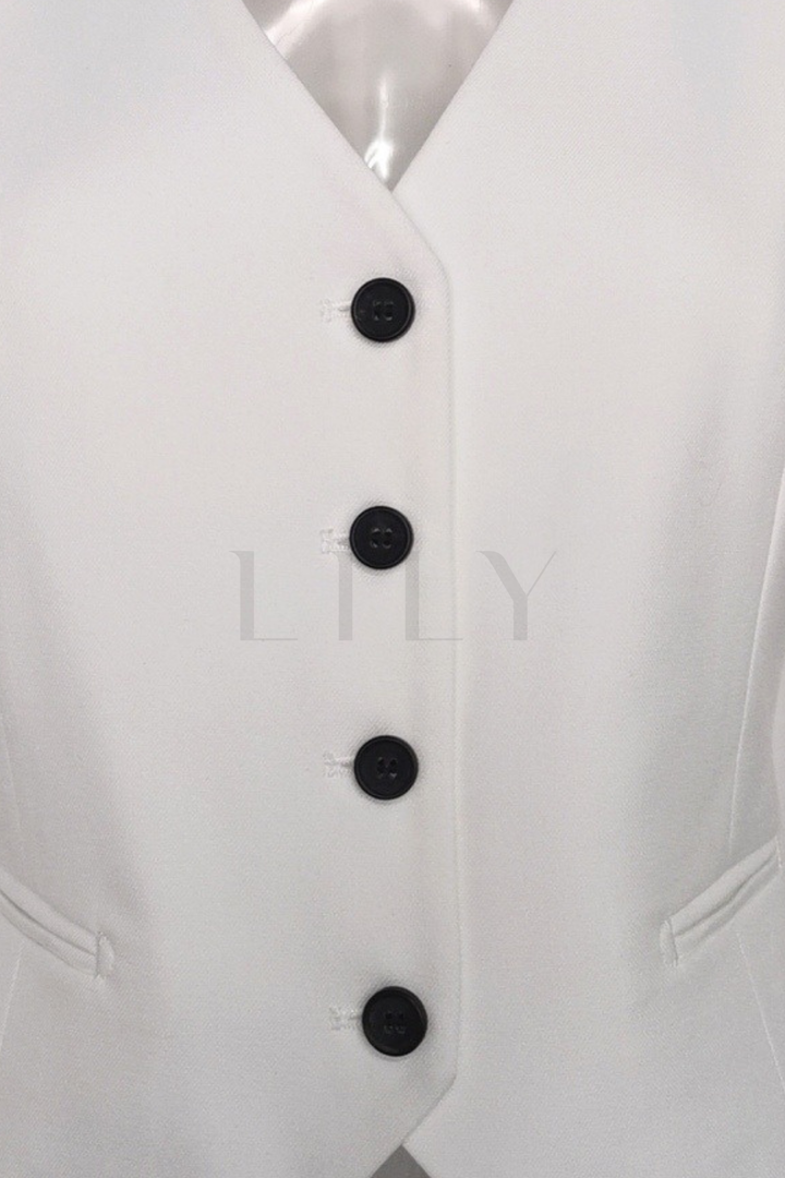 Signature Tailored classic Contrast  Buttons Suit Set