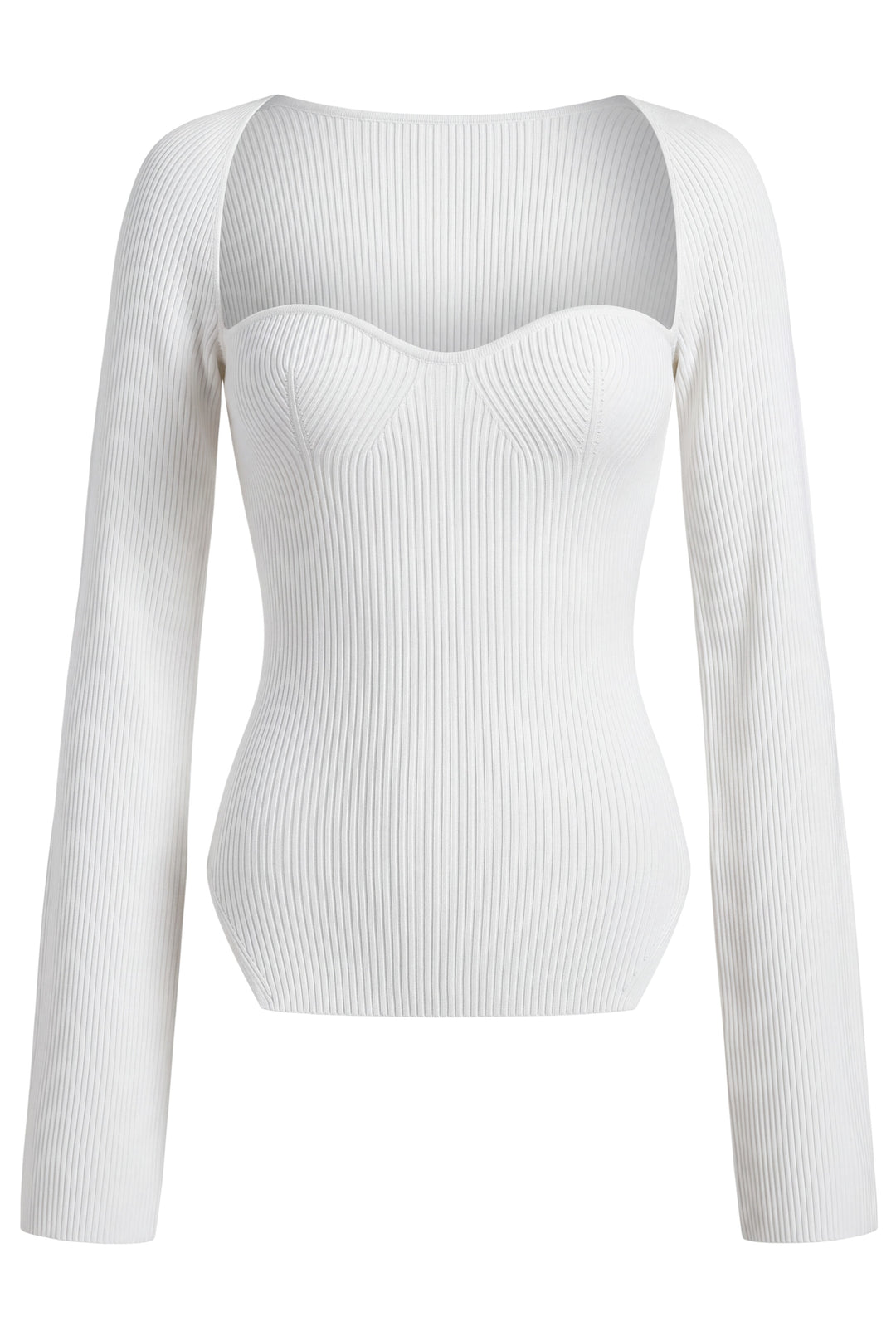 Curved Hem Slim Fit Essential Sweater Top
