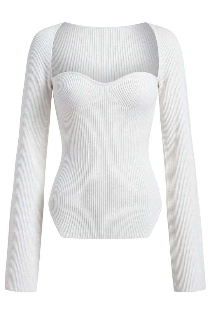 Curved Hem Slim Fit Essential Sweater Top