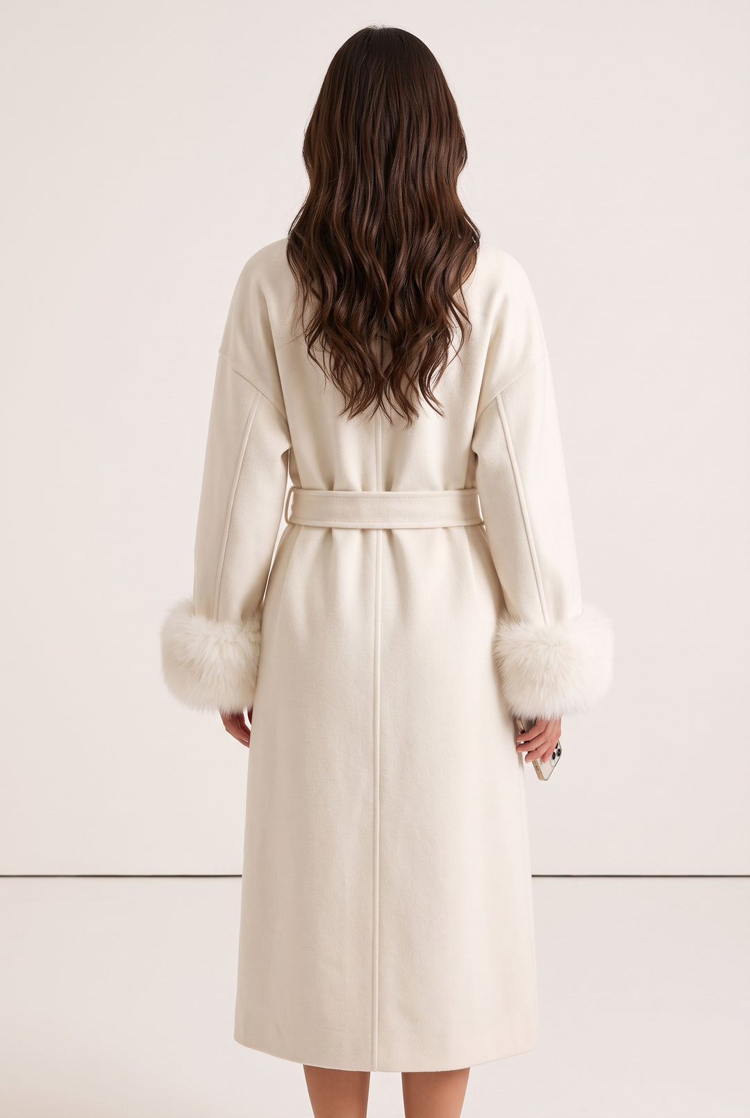 Aurelia Fox Cuff Long Cashmere Wool Coat
