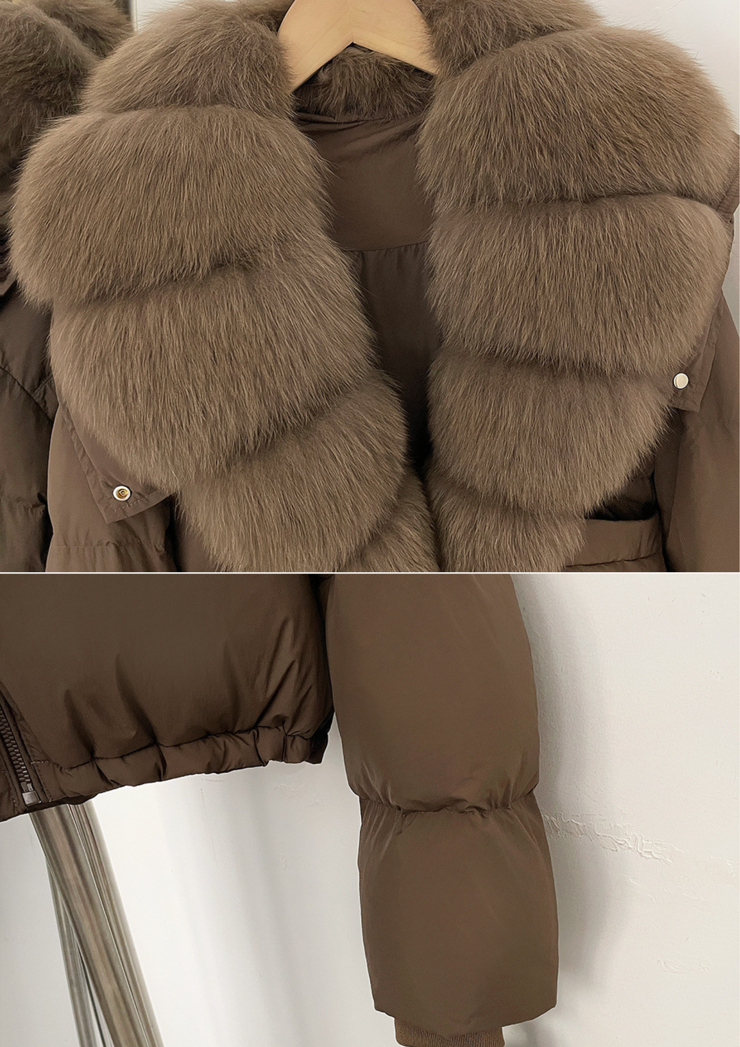 Luxe Fur Daily Jacket With Gloves