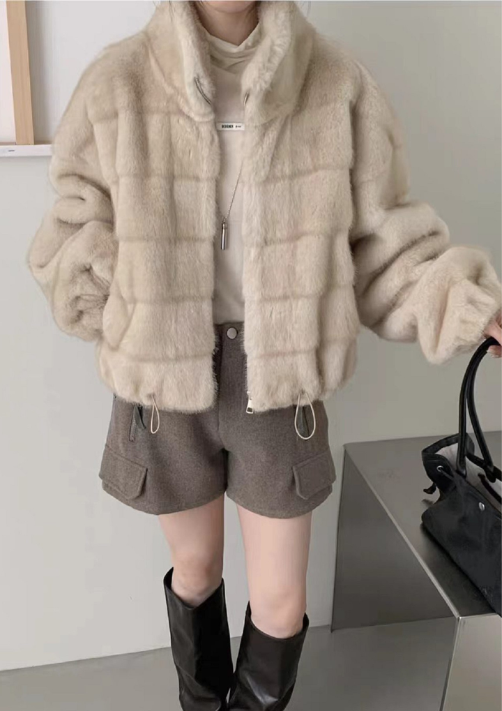 The Stand Collar Fur Jacket