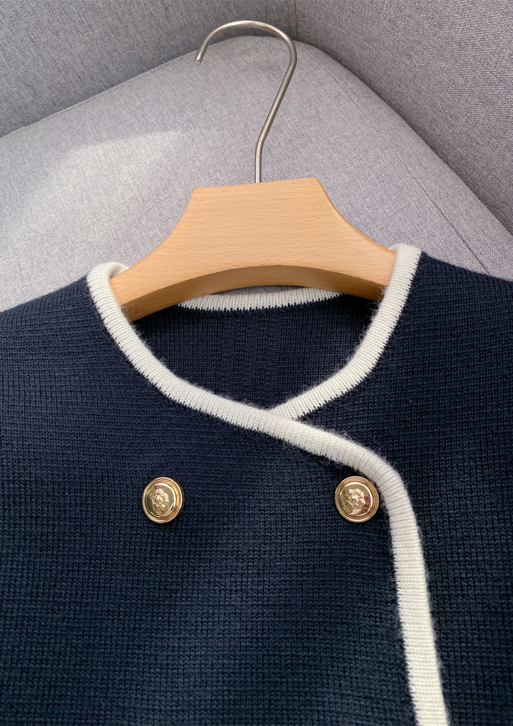 Clara Navy Contrast Trim Jacket