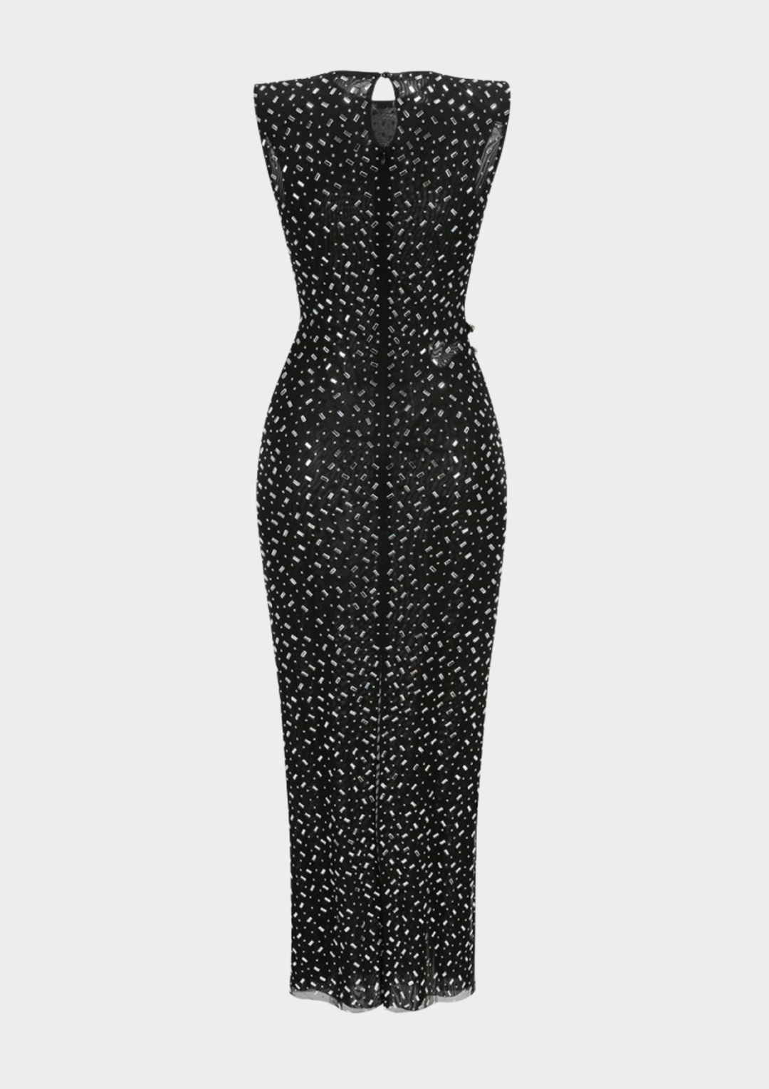 Midnight Crystal Cutout Maxi Dress