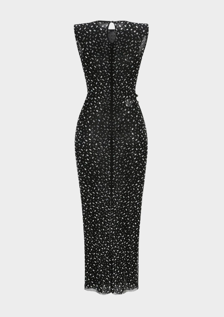 Midnight Crystal Cutout Maxi Dress