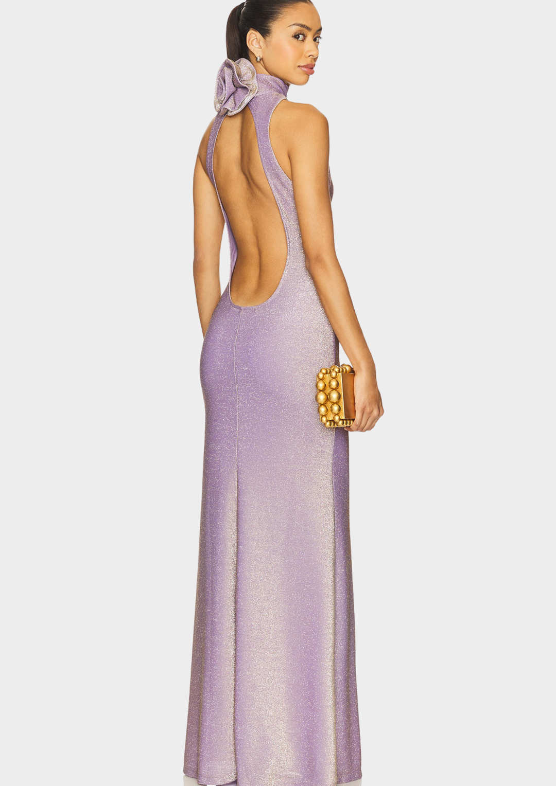 Luna Bloom Halter Backless Maxi Dress