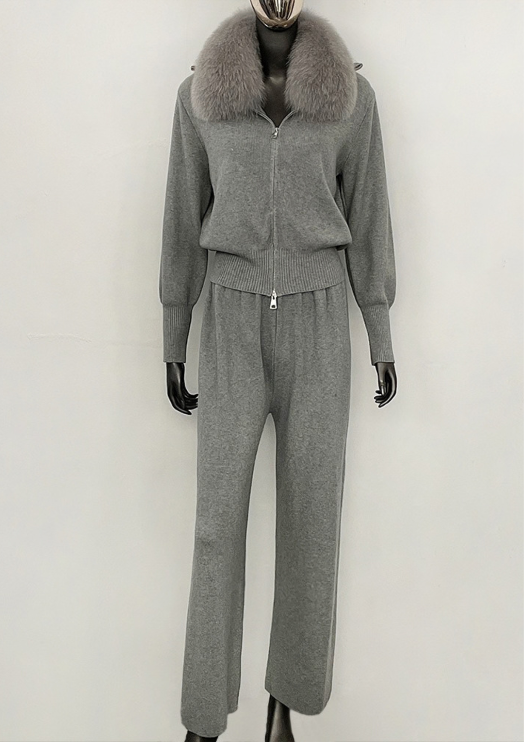 Celeste Fur Collar Knit Set
