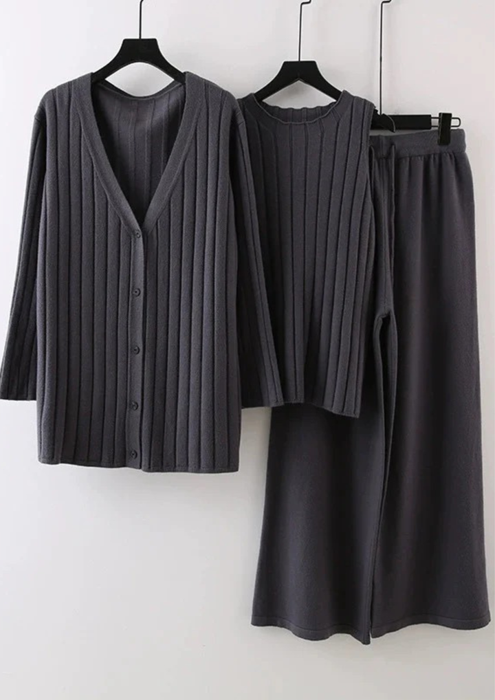 Comfy JANE Ribbed KNIT 3 piece Set