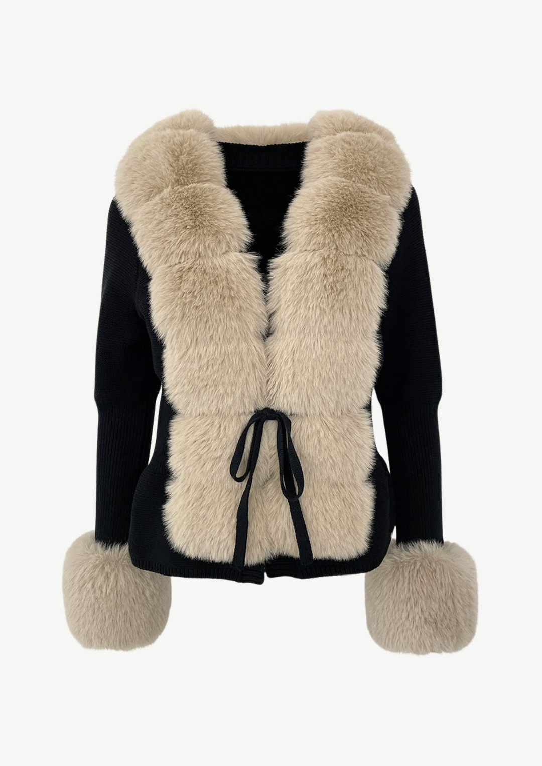 Elara Fur Trim Knit Cardigan