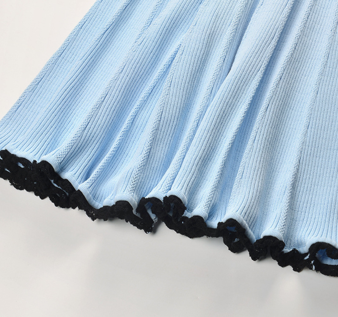 Belle Ruffle Knit Mini Dress