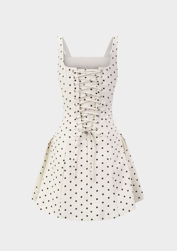 Ivory Polka Dot Corset Dress