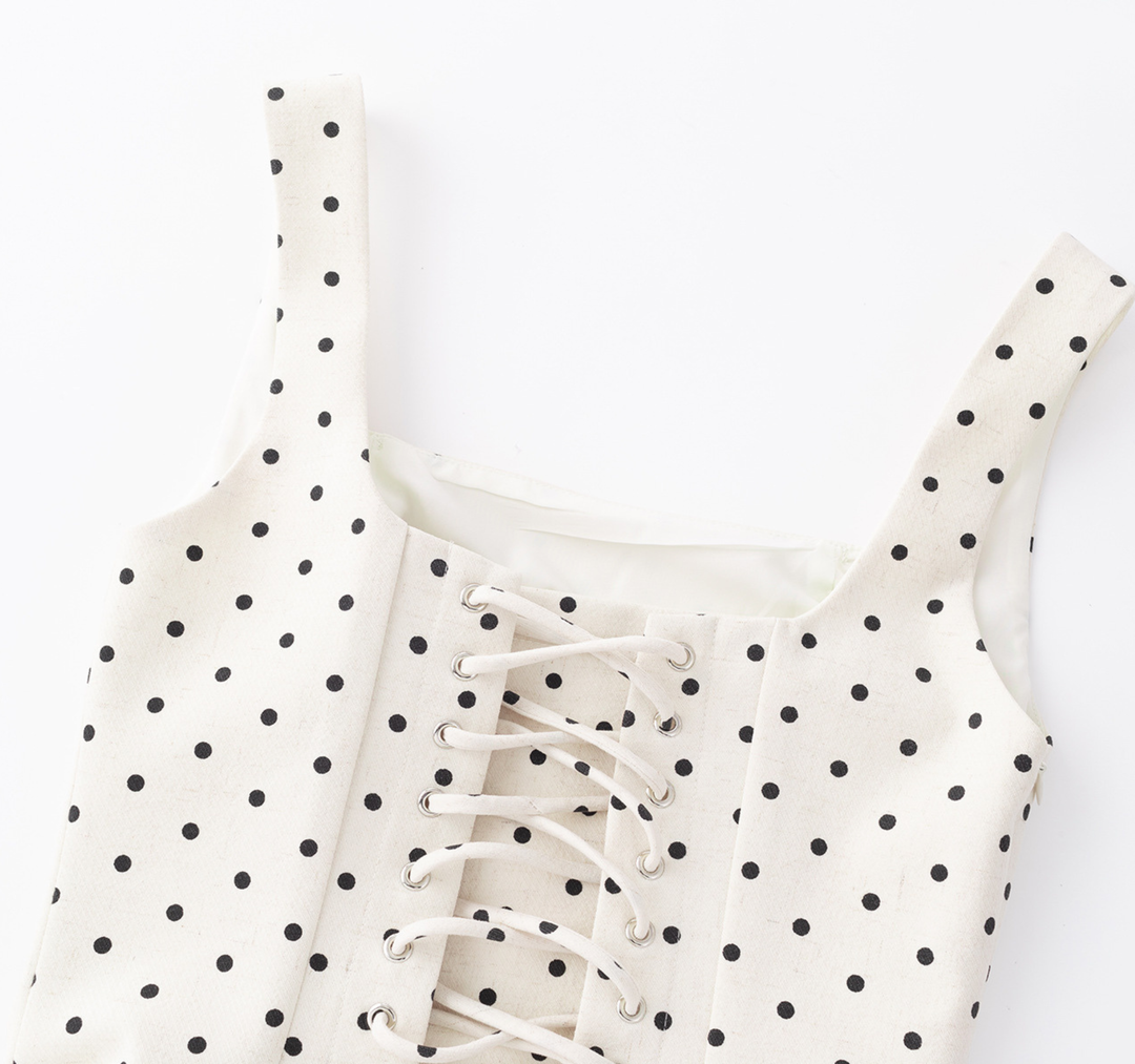 Ivory Polka Dot Corset Dress