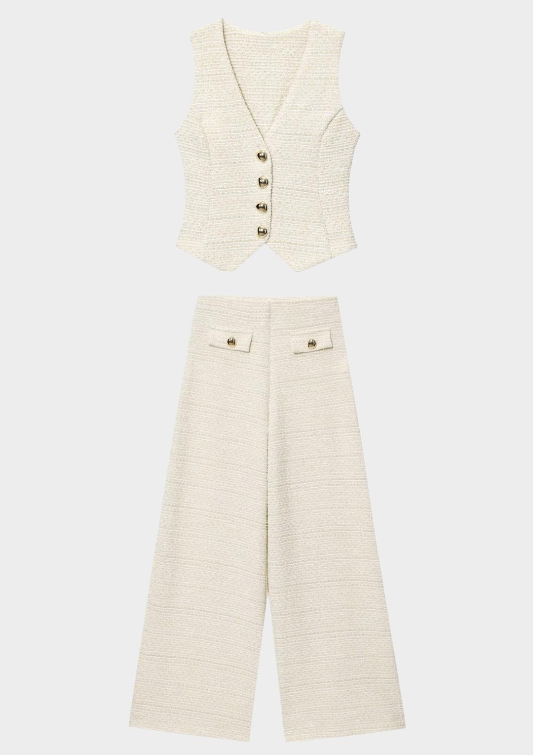 Marais Tweed Vest &amp; Wide Leg Trouser Set