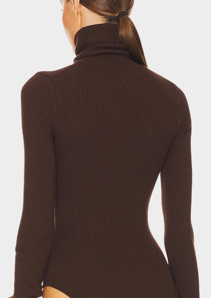 Soft Wool Knit Turtleneck Bodysuit