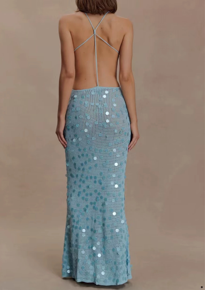 Ocean Mist Sequin Maxi Dress