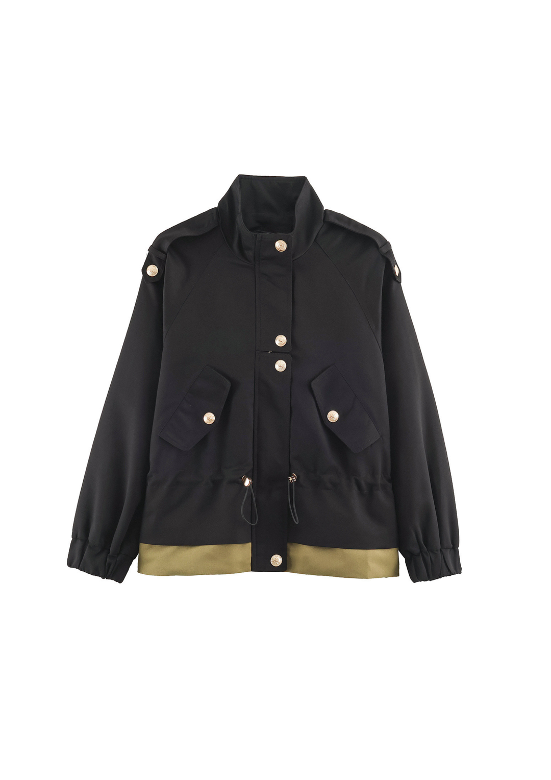 Aurelia Gold Button Utility Jacket