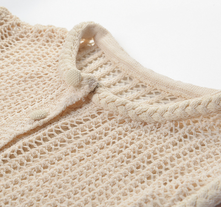 Rosette Crochet Knit Skirt Set