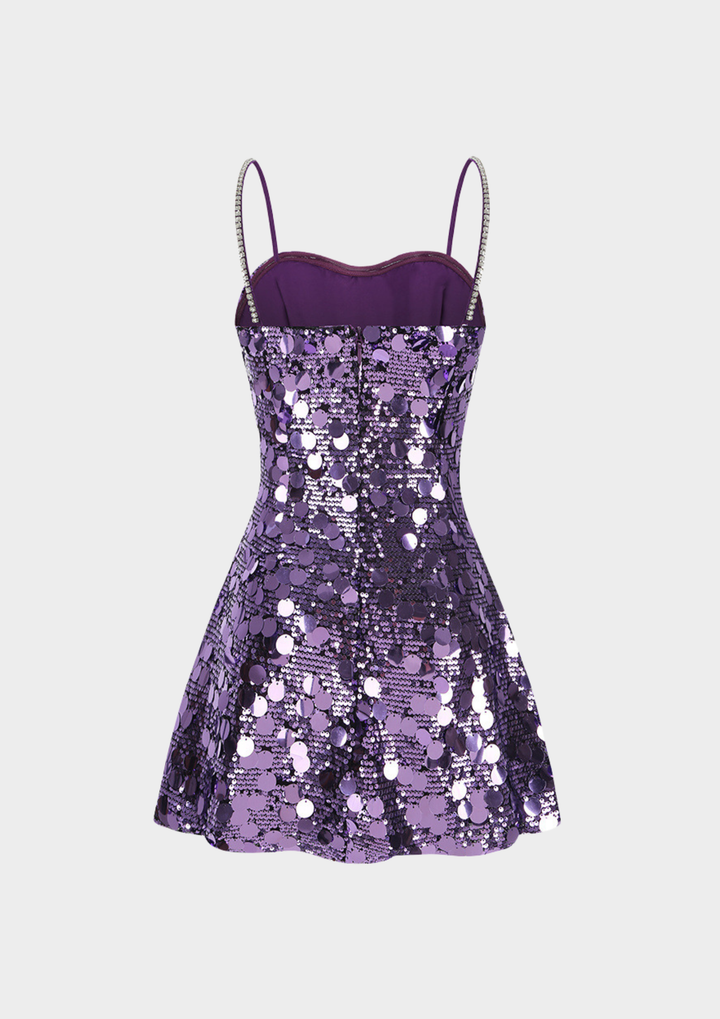 Amethyst Glow Sequin Mini Dress
