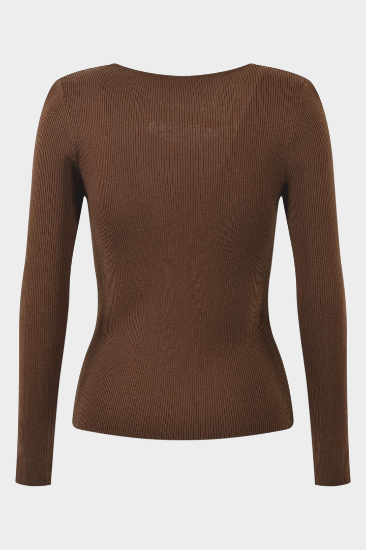 Basic Hollow Slim Wool Knit Top