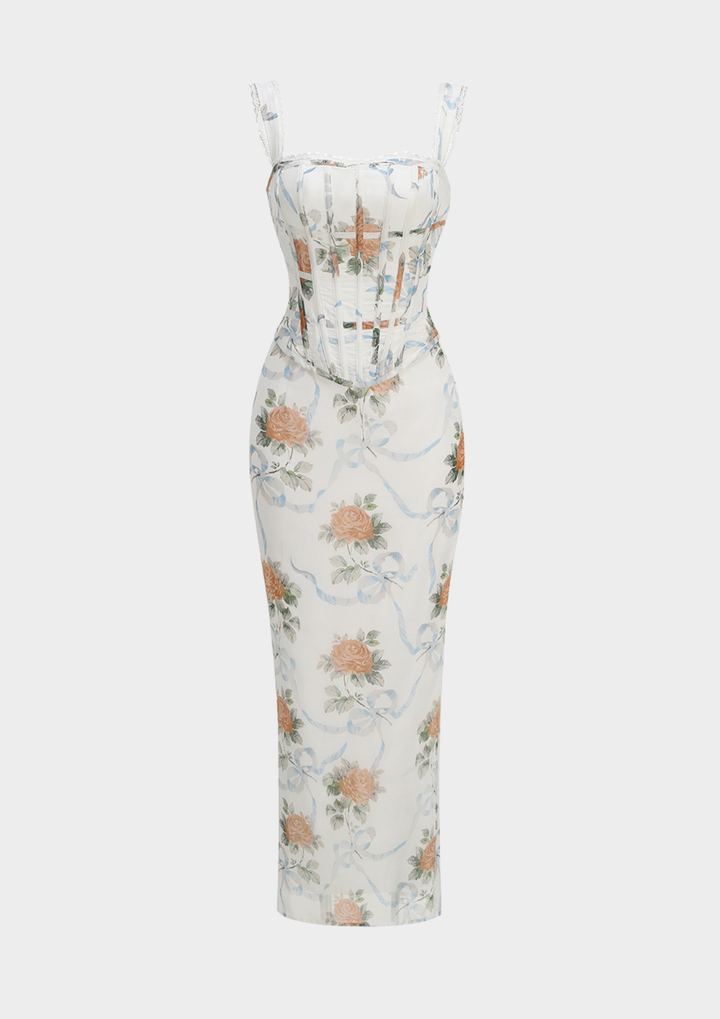 Floral Corset Maxi Dress