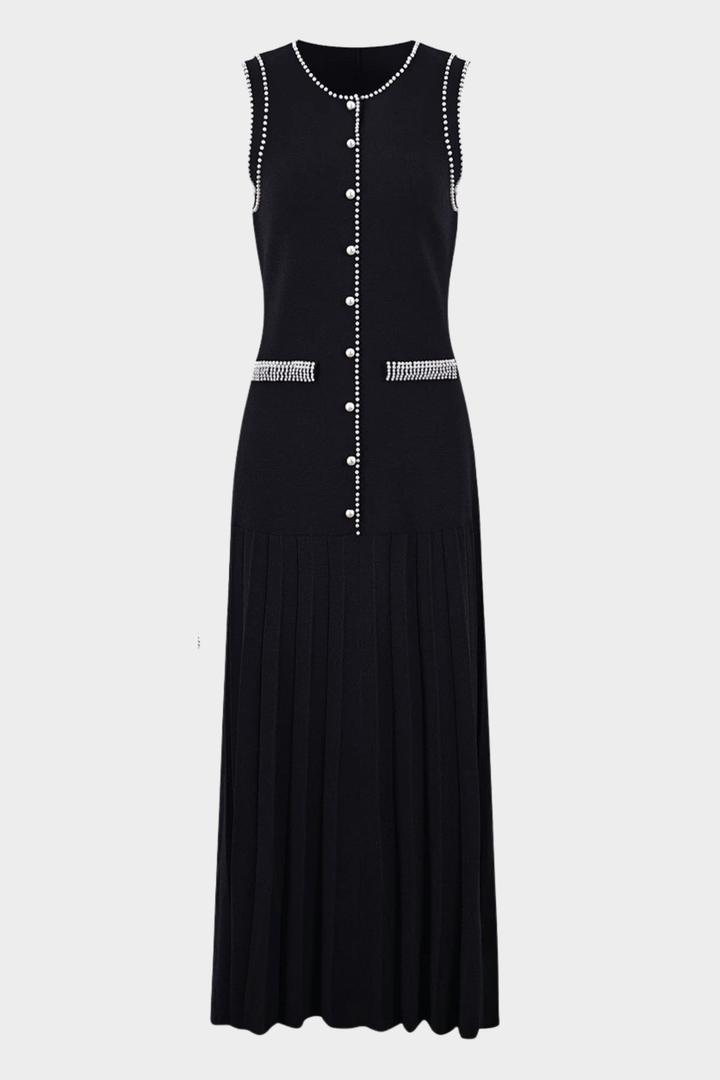 Pearl Trim Knit Jacket Top