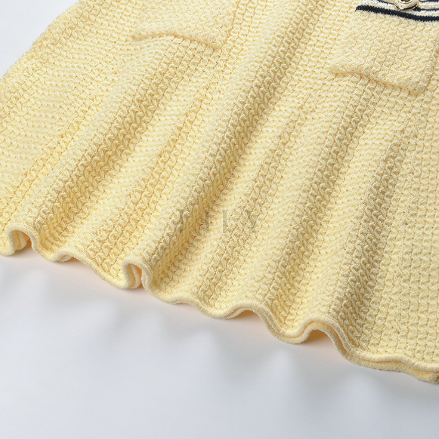 Marina Stripe Button Detail Knit Mini Dress