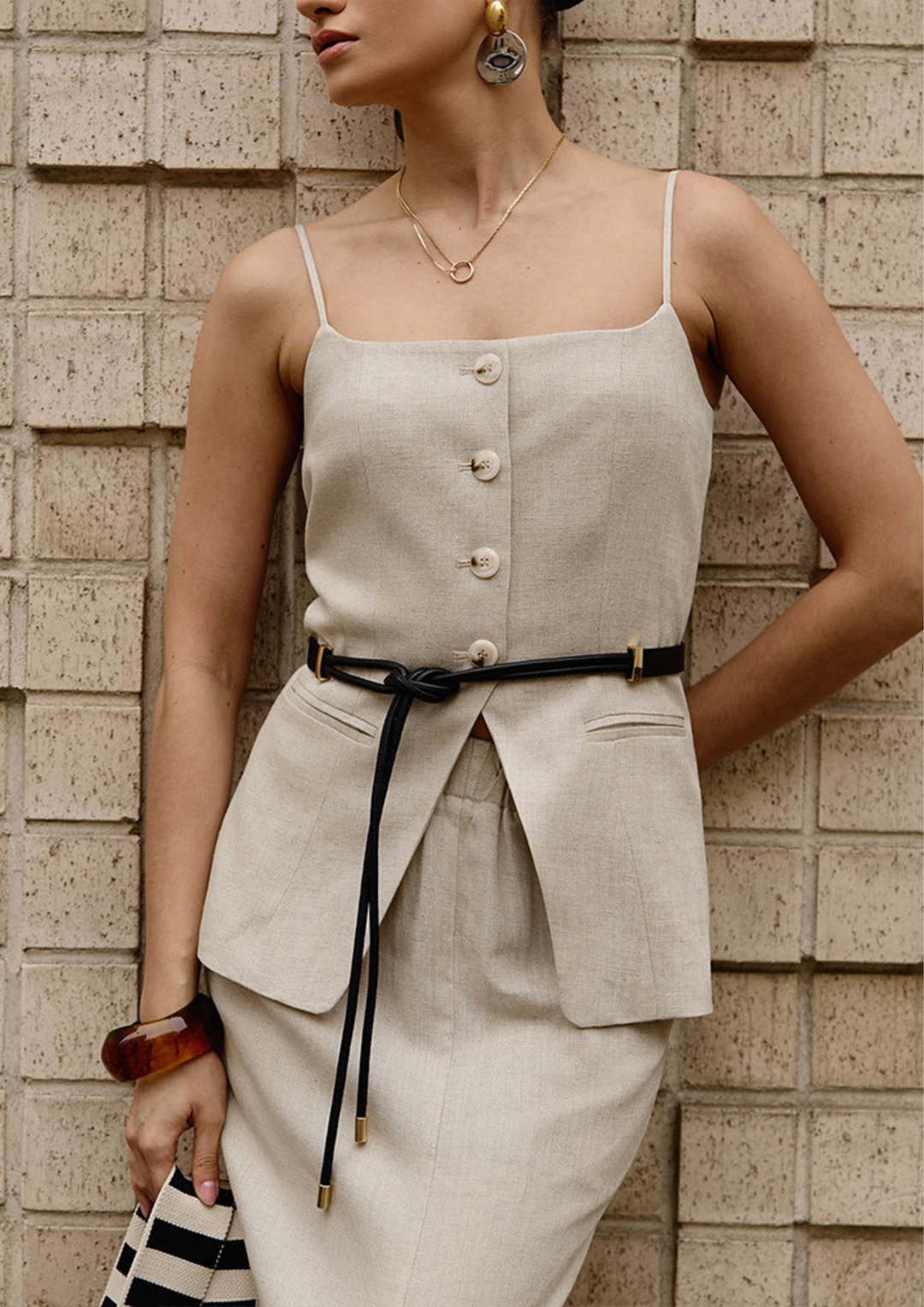 Natural Muse Linen Maxi Set