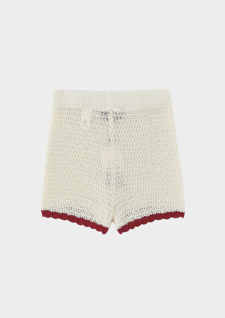 Ivory Trim Hollow Knit Lounge Set