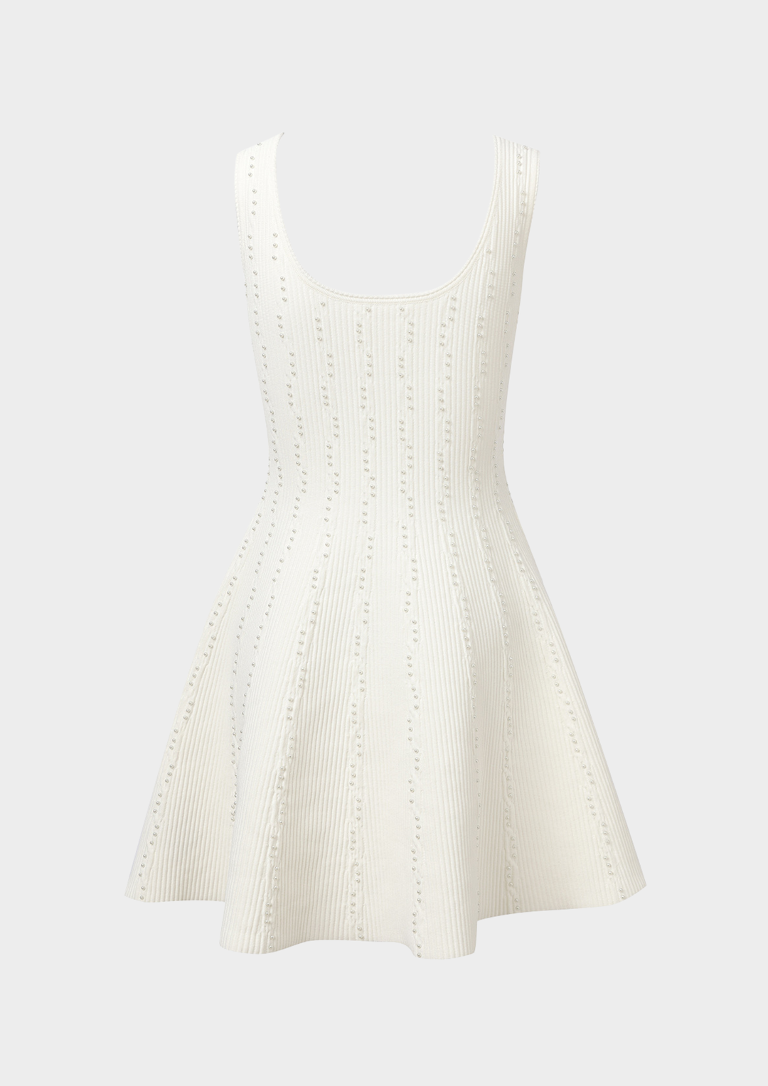 Pearl Embellished Knit Skater Dress