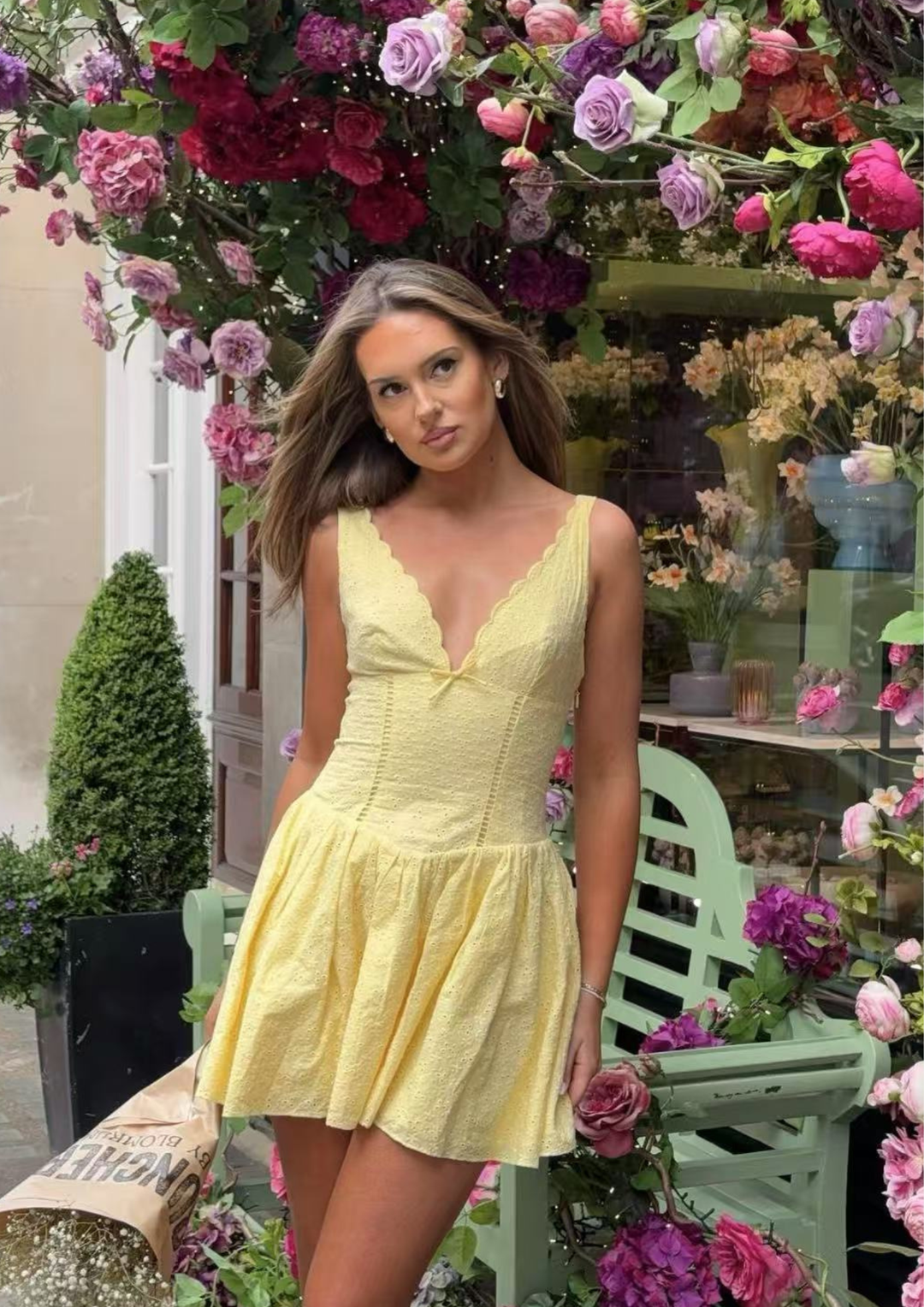 Sole Deep V Lace Mini Dress