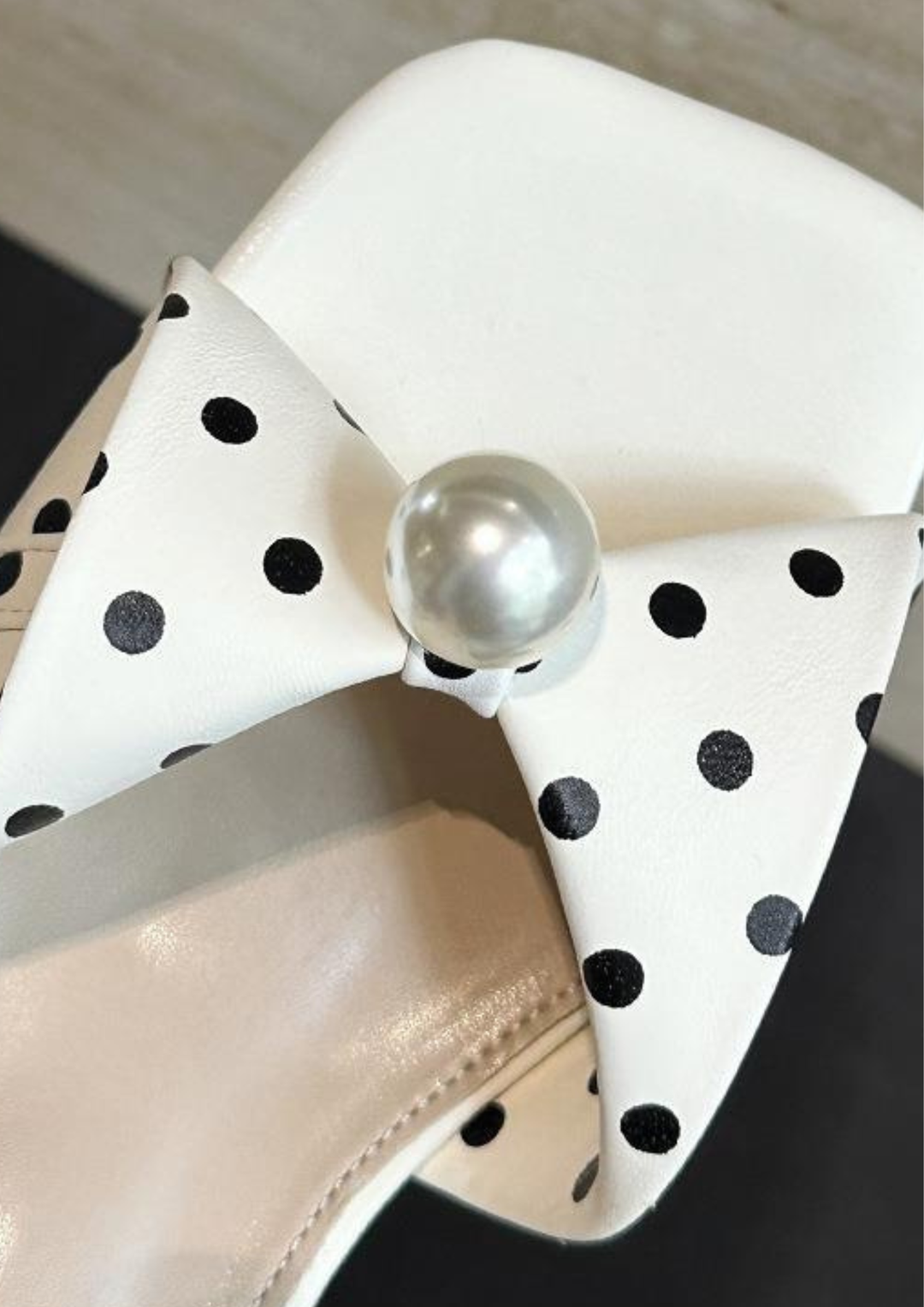 Pearl Bow Slide Sandals