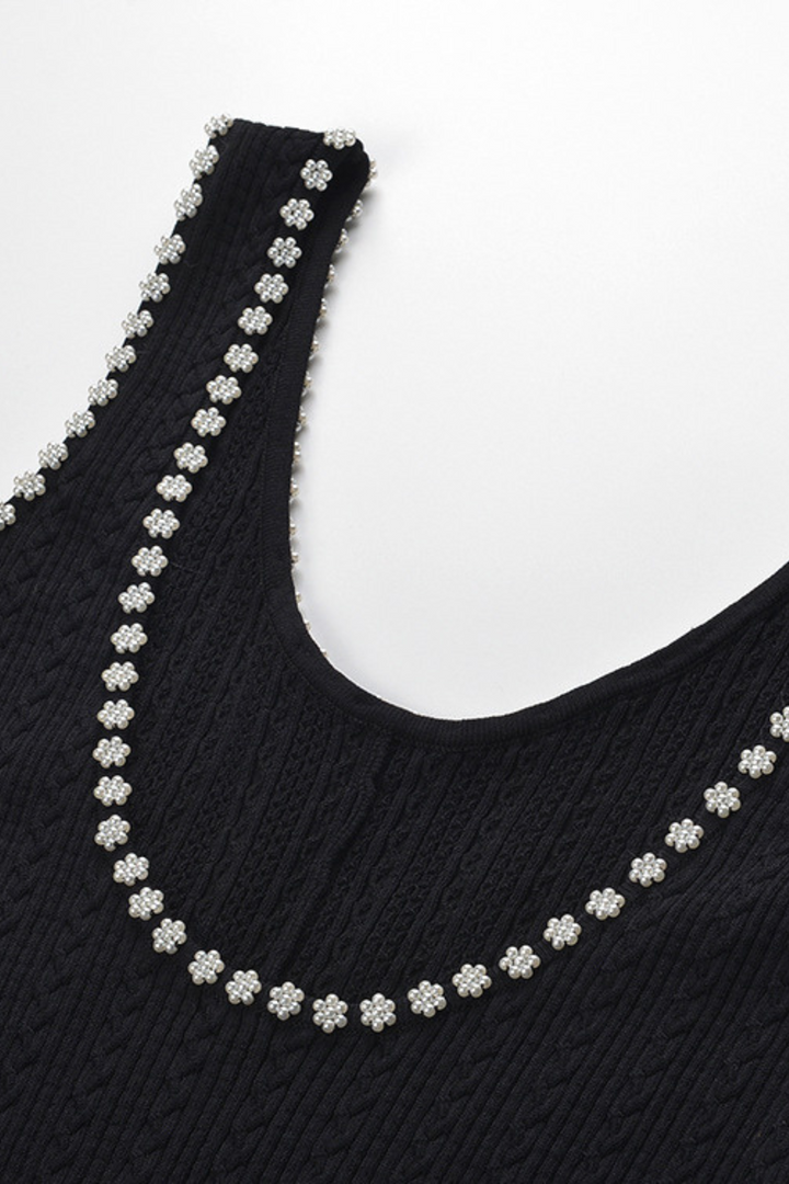 Pearl Luxe Sleeveless Knit Maxi Dress