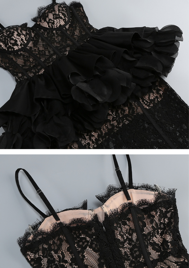 Seraphina Lace Ruffle Gown