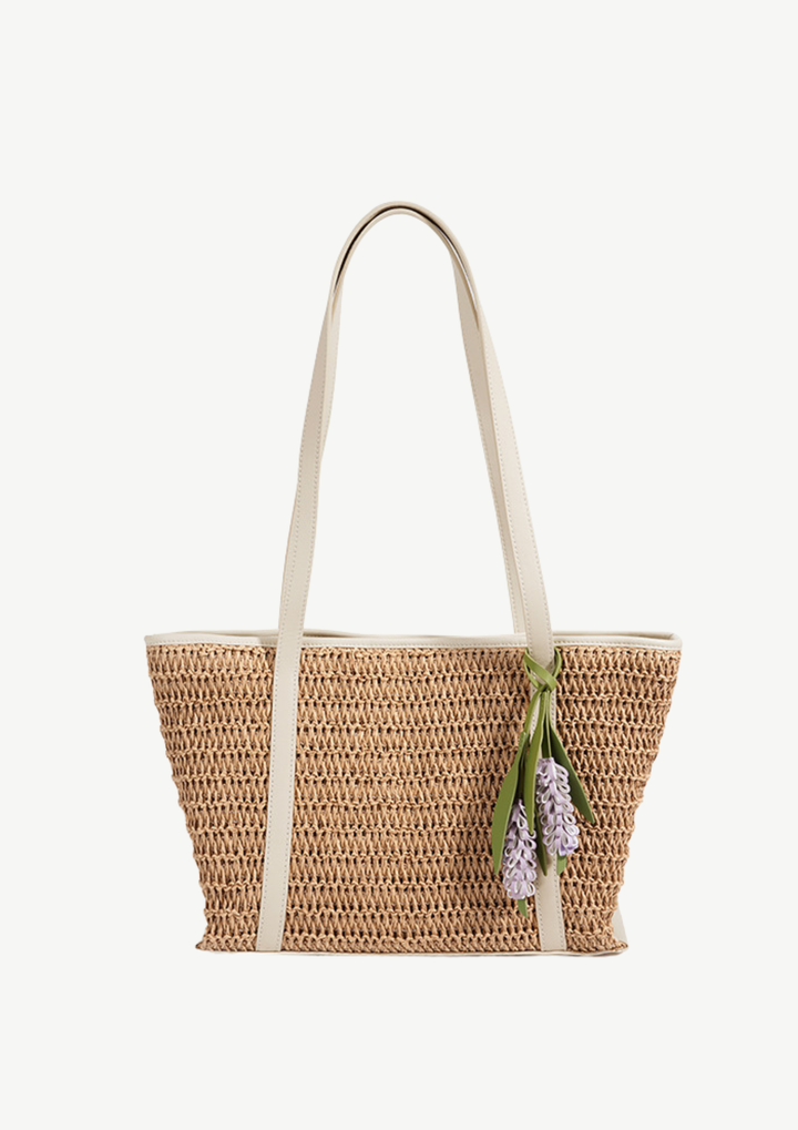 Lavender Charm Woven Tote Bag