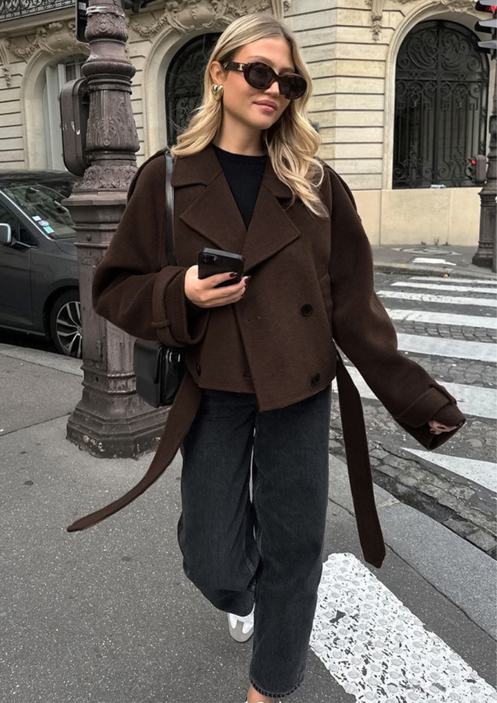 Celeste Belted Cropped Jacket