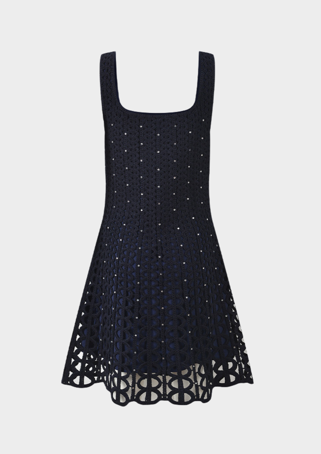 Midnight Crystal Knit Mini Dress