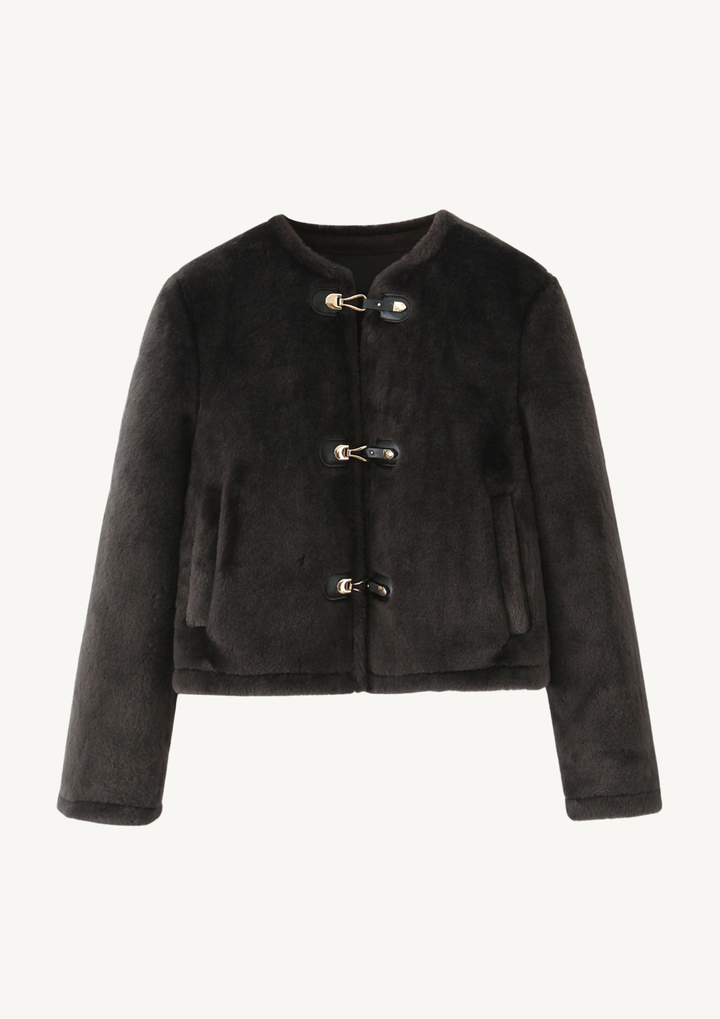 Arabella Luxe Buckle Fur Jacket