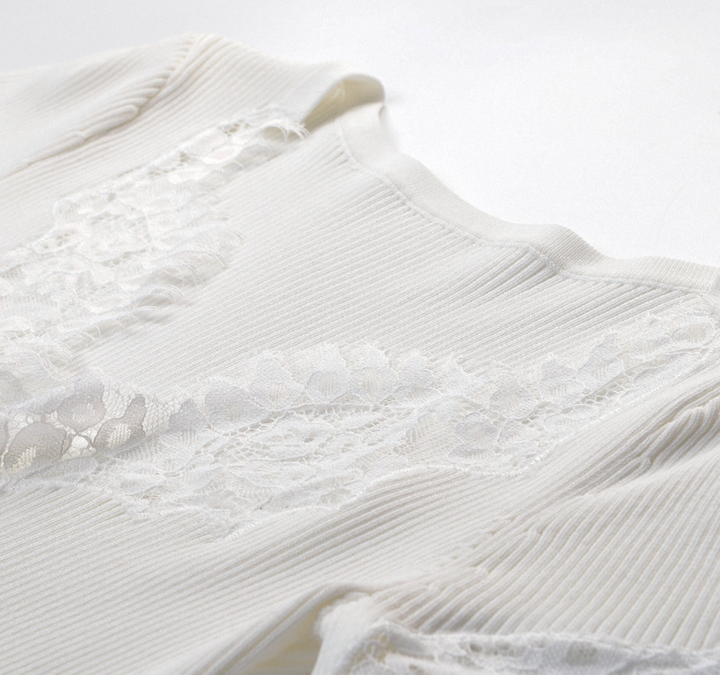 Ivory Lace Ribbed Bodysuit