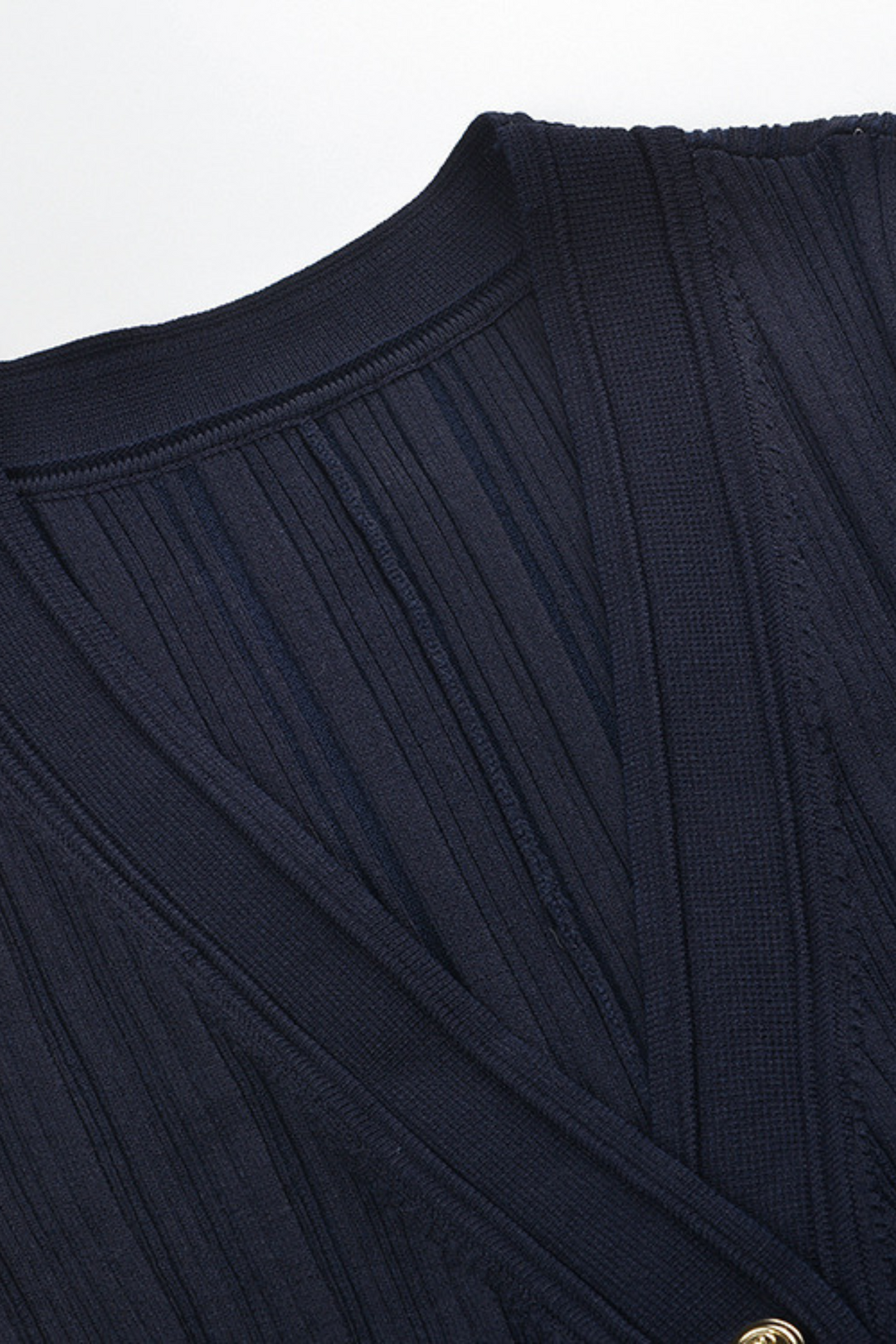 Royal Navy Viscose Knit Pleated Cuffs Maxi Dress