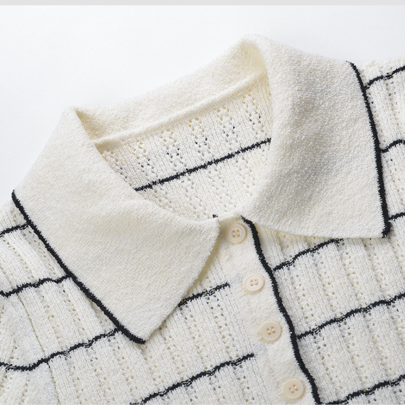 Coastal Ice Knit Polo Maxi Dress