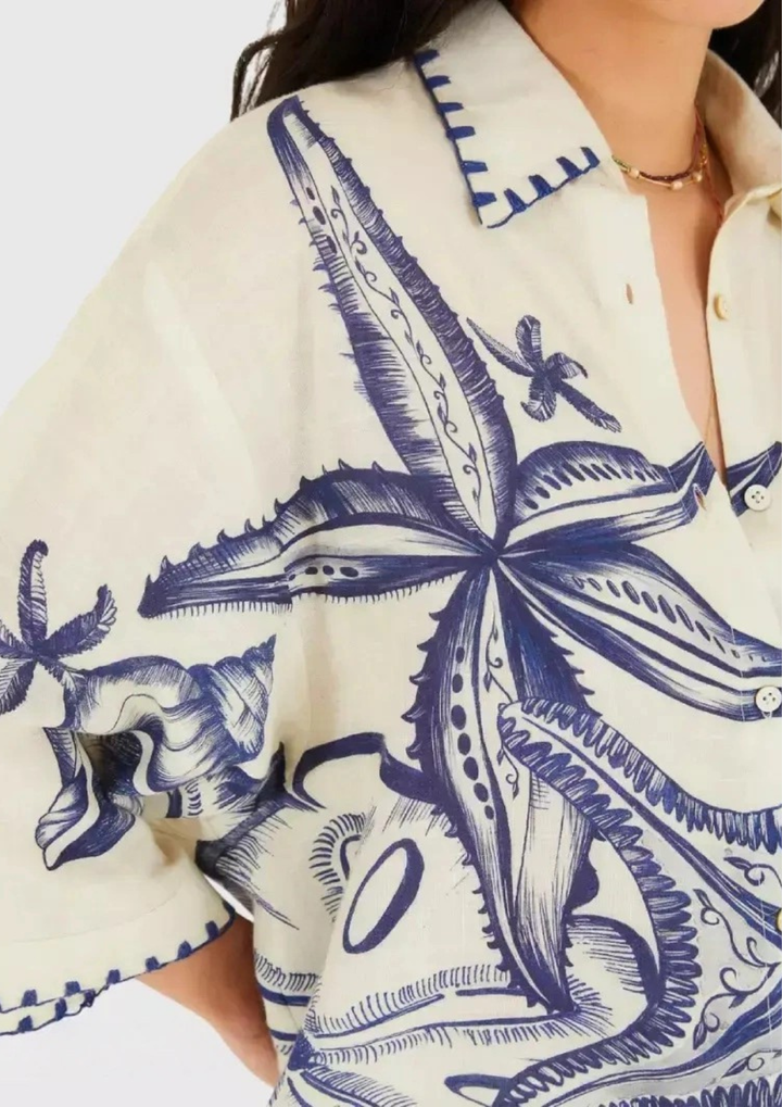 Coastal Starfish Print Beach Set