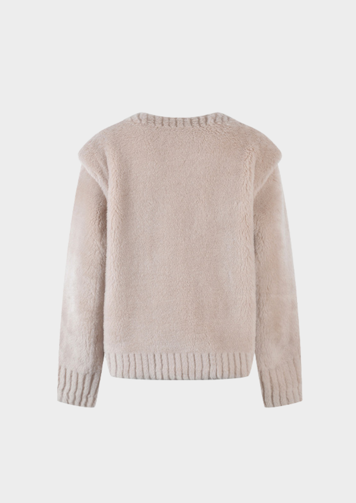 Cozy Lamb Wool Round Neck Jacket