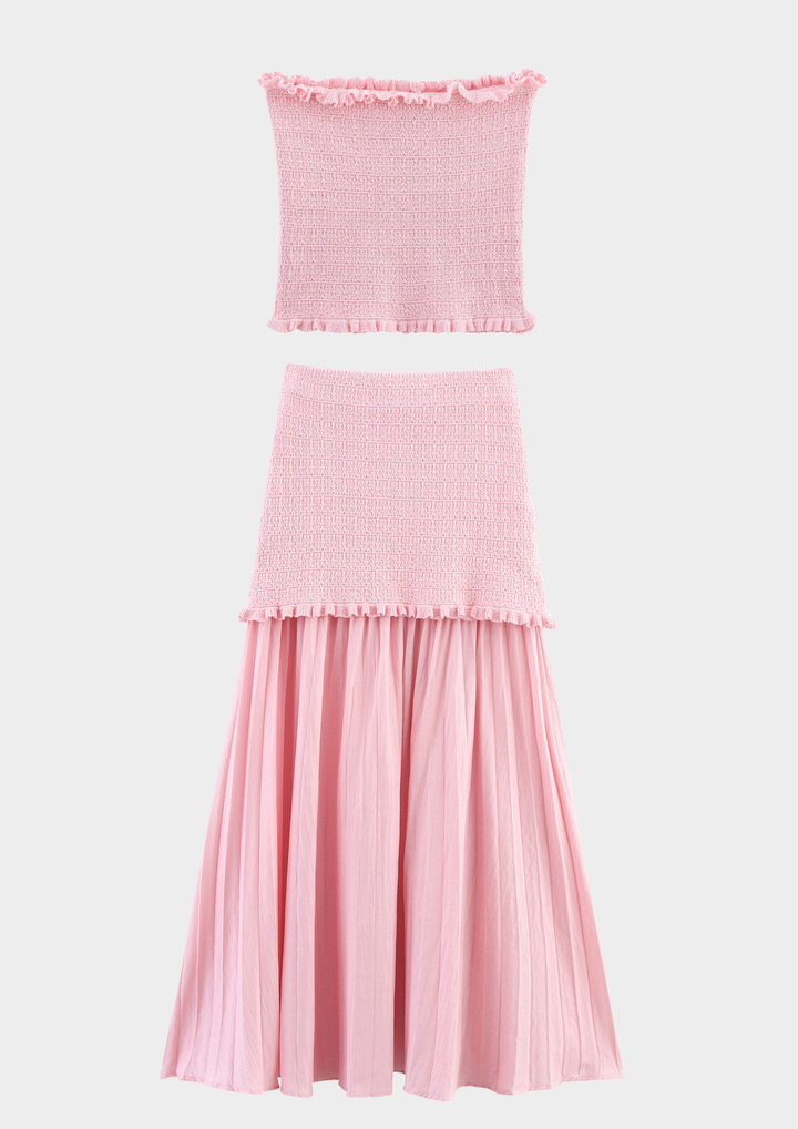 Ruffle Knit Maxi Skirt Set