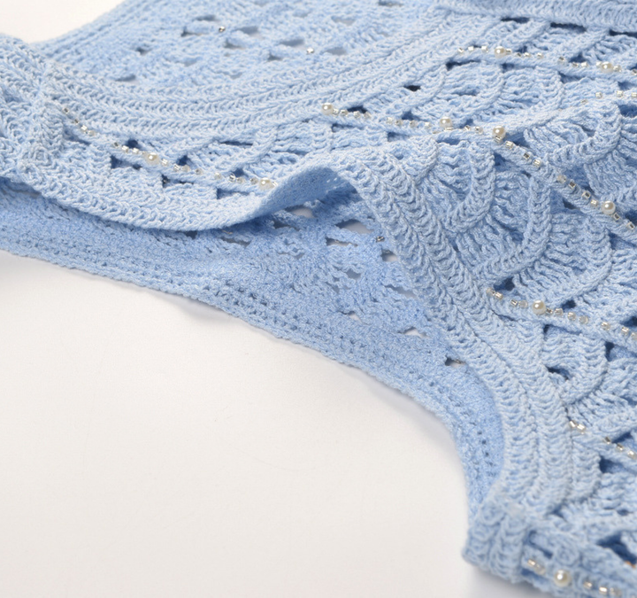 Crochet Knit Top &amp; Shorts Set