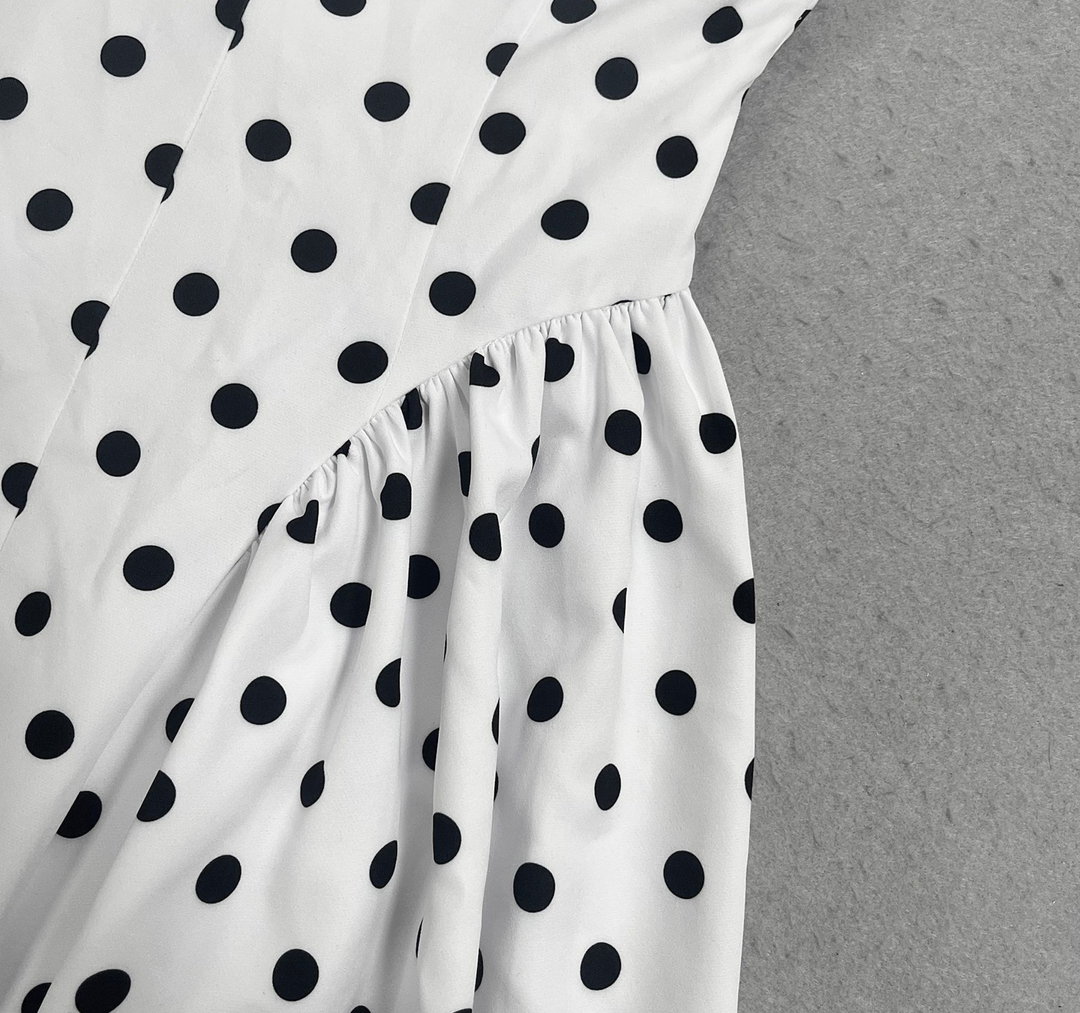 Monroe Polka Flared  Midi Dress