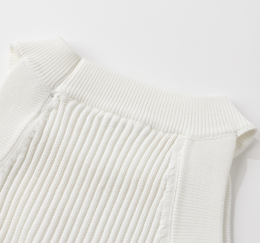 Ivory Ribbed Halter Knit Top