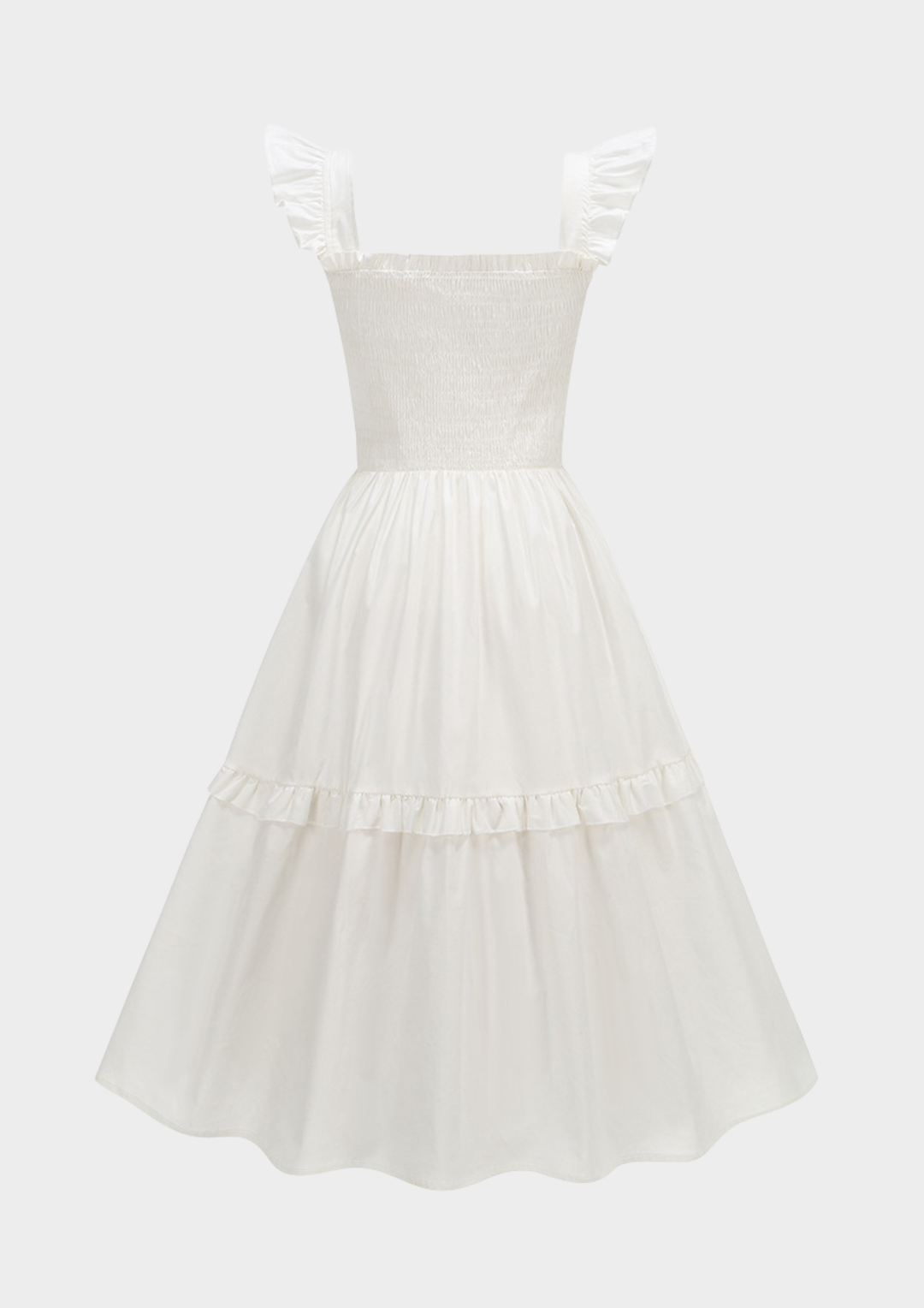 Ivory Meadow Smocked Midi Dress