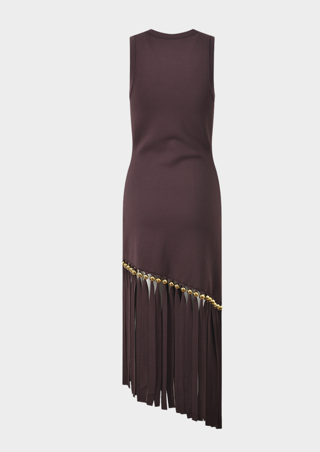 Espresso Fringe Bodycon Maxi Dress